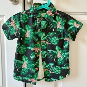 Me&Henry Maui Charcoal Jungle Print Woven Shirt